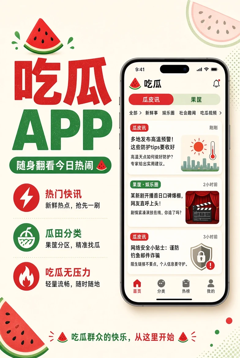 吃瓜APP移动界面